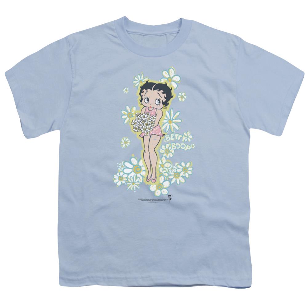 Betty Boop Flowers Youth 18/1 100% Cotton Short-Sleeve T-Shirt