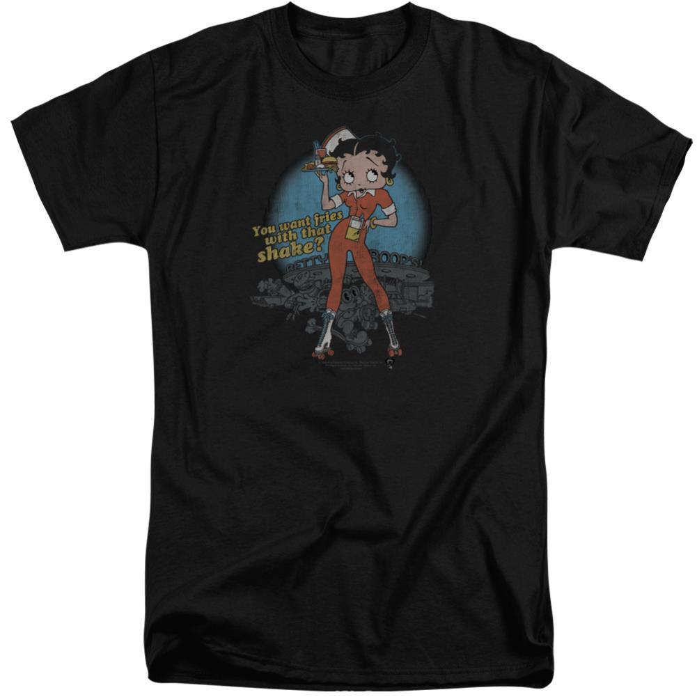 Betty Boop Fries With That Men's 18/1 Tall Cotton Short-Sleeve T-Shirt