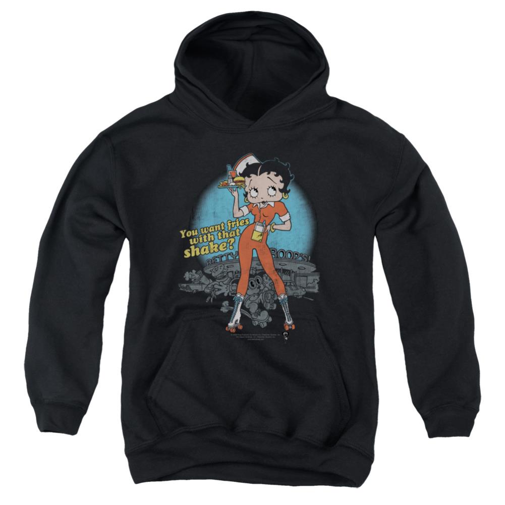 Betty Boop Fries With That Youth Cotton Poly Pull-Over Hoodie