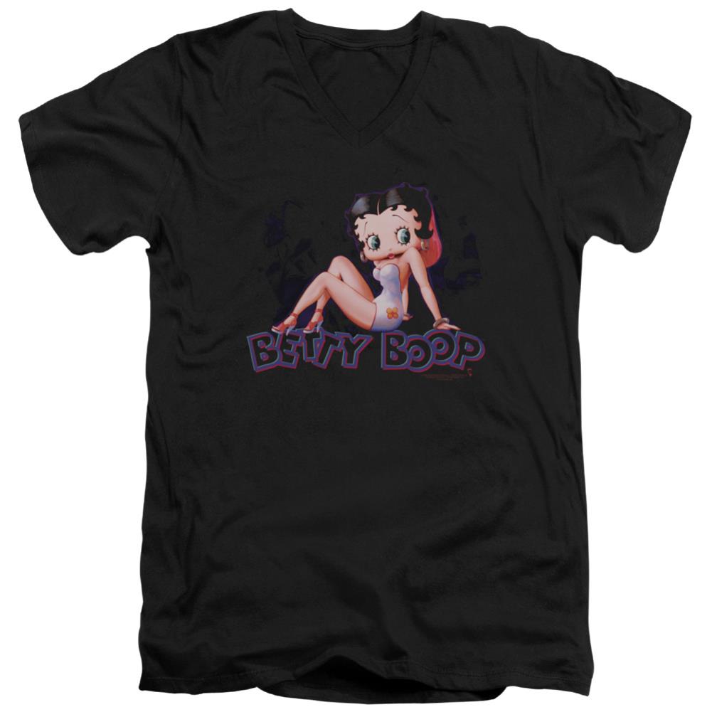 Betty Boop Glowing Men's 30/1 Cotton Slim V-Neck T-Shirt