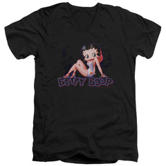 Betty Boop Glowing Men's 30/1 Cotton Slim V-Neck T-Shirt
