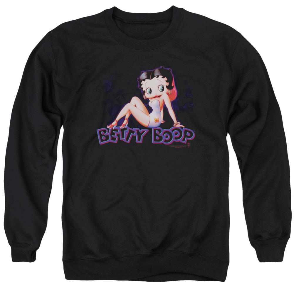 Betty Boop Glowing Men's Crewneck 50 50 Poly Long-Sleeve T-Shirt