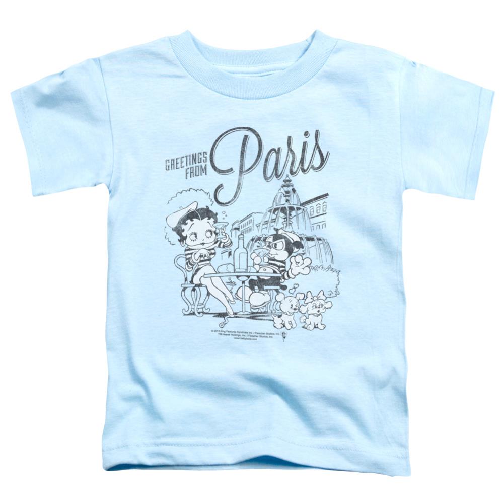 Betty Boop Greetings From Paris Toddler 18/1 Cotton Short-Sleeve T-Shirt