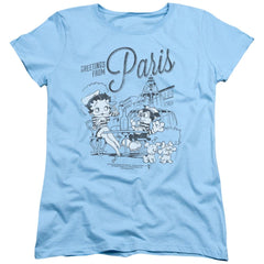 Betty Boop Greetings From Paris Women's 18/1 Cotton Short-Sleeve T-Shirt
