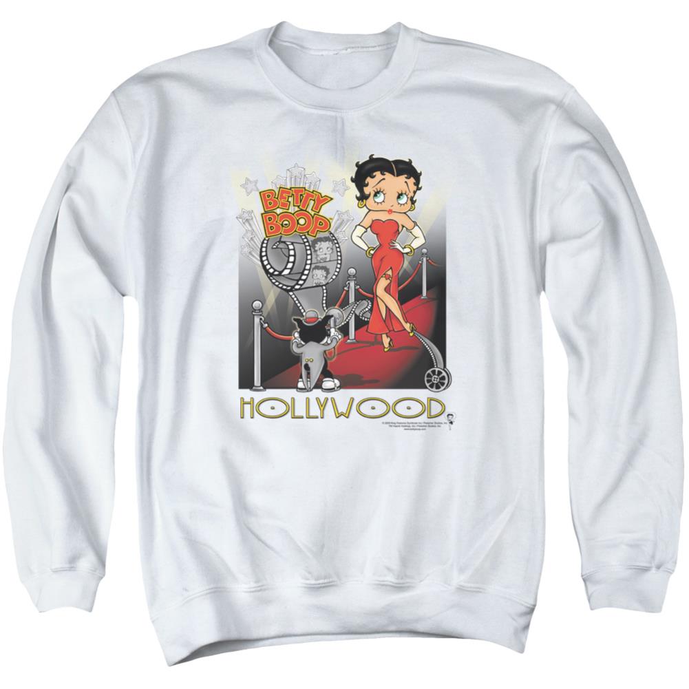 Betty Boop Hollywood Men's Crewneck 50 50 Poly Long-Sleeve T-Shirt