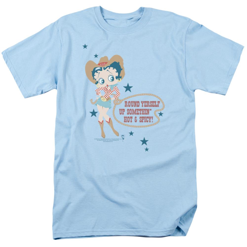 Betty Boop Hot And Spicy Cowgirl Men's 18/1 Cotton Short-Sleeve T-Shirt