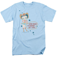 Betty Boop Hot And Spicy Cowgirl Men's 18/1 Cotton Short-Sleeve T-Shirt