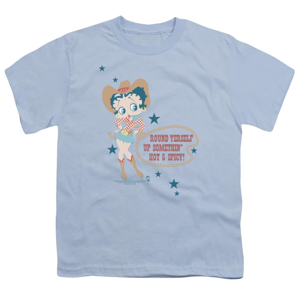 Betty Boop Hot And Spicy Cowgirl Youth 18/1 100% Cotton Short-Sleeve T-Shirt