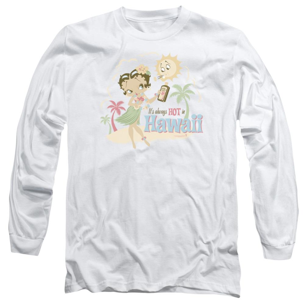 Betty Boop Hot In Hawaii Men's 18/1 Cotton Long-Sleeve T-Shirt