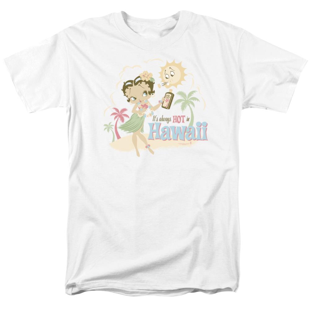 Betty Boop Hot In Hawaii Men's 18/1 Cotton Short-Sleeve T-Shirt