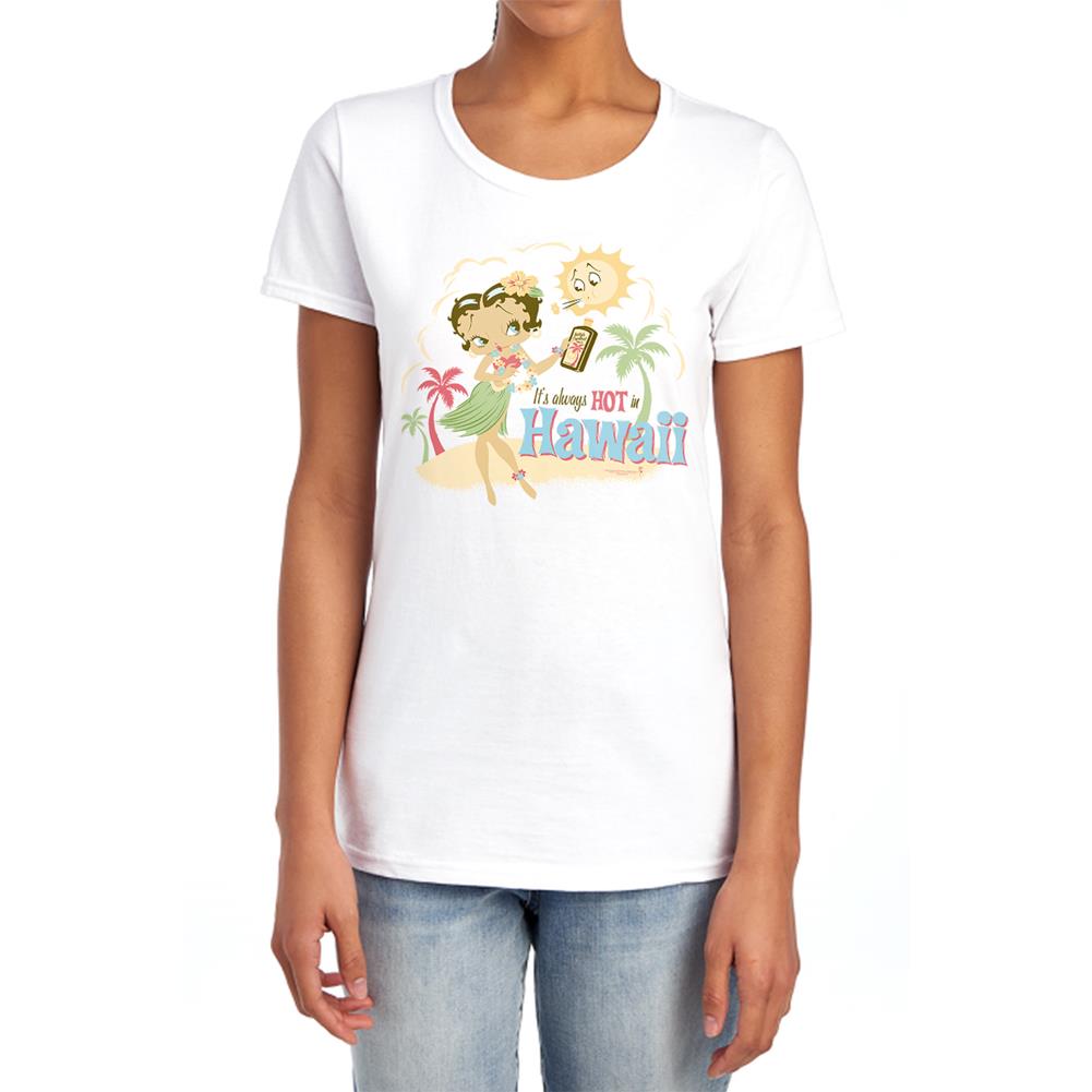 Betty Boop Hot In Hawaii Women's 18/1 Cotton Short-Sleeve T-Shirt