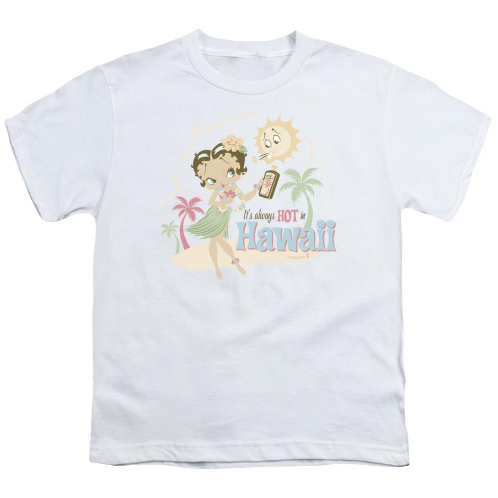 Betty Boop Hot In Hawaii Youth 18/1 100% Cotton Short-Sleeve T-Shirt