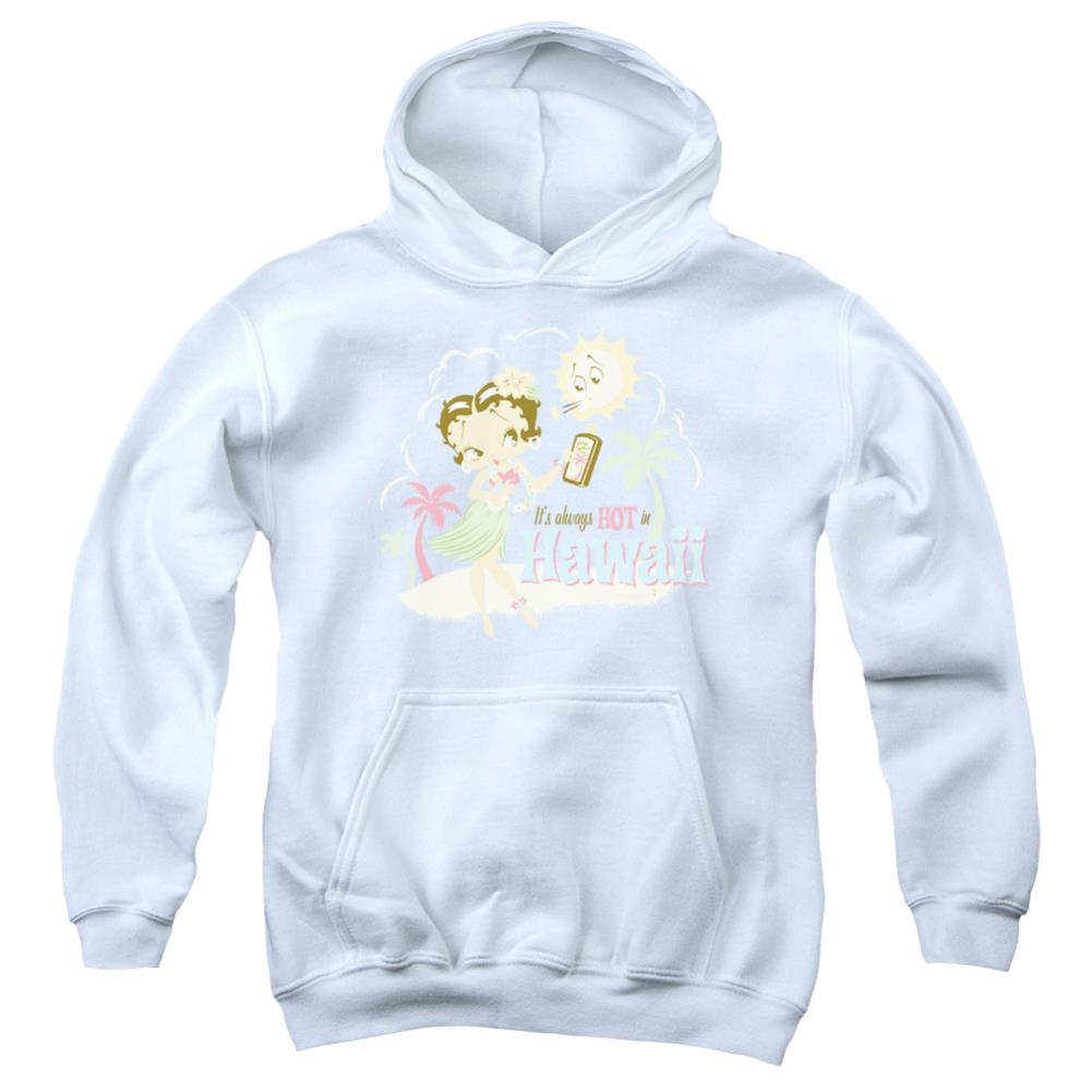 Betty Boop Hot In Hawaii Youth Cotton Poly Pull-Over Hoodie