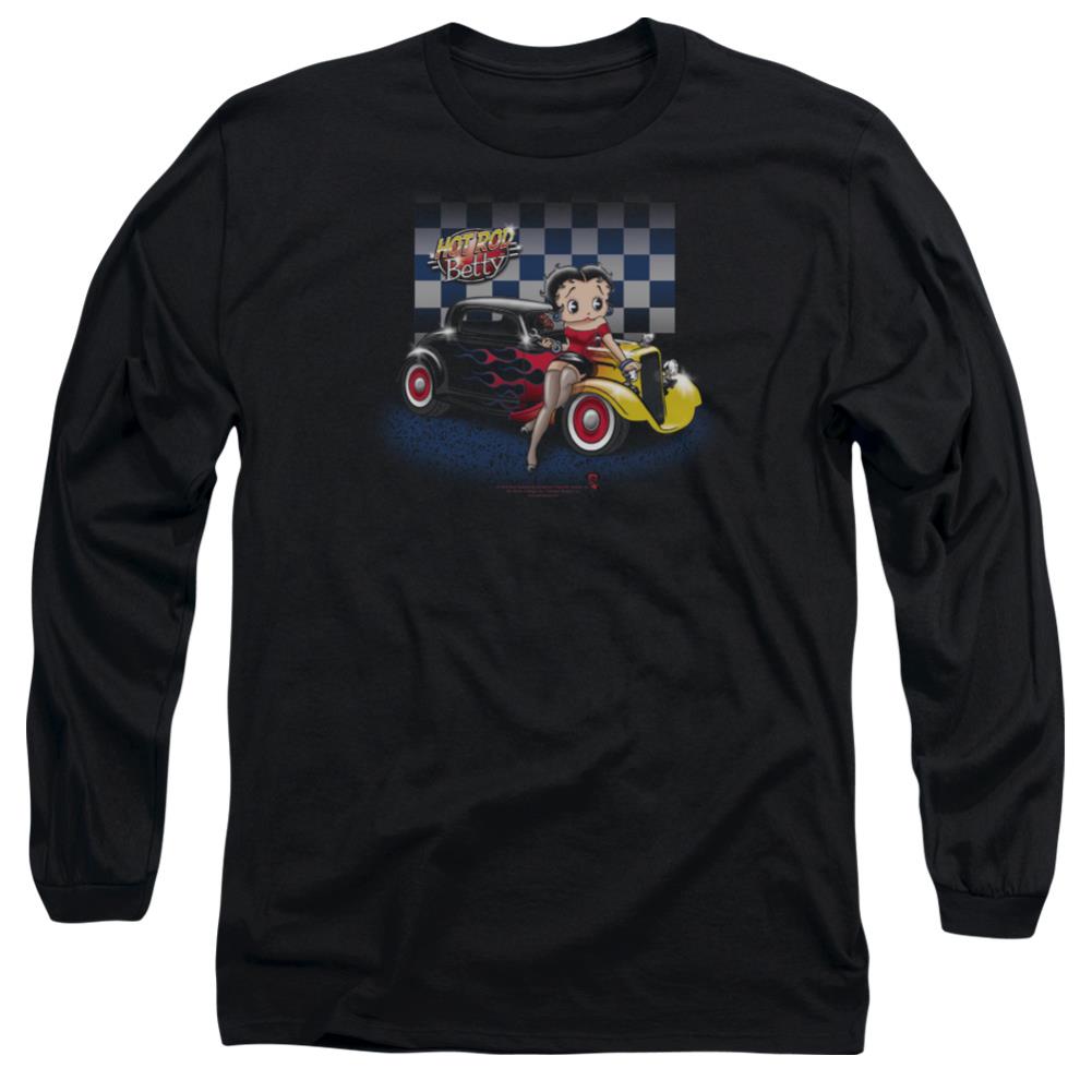 Betty Boop Hot Rod Boop Men's 18/1 Cotton Long-Sleeve T-Shirt