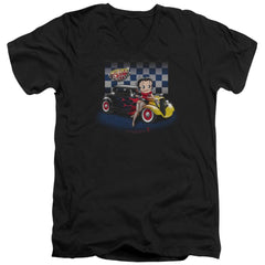 Betty Boop Hot Rod Boop Men's 30/1 Cotton Slim V-Neck T-Shirt