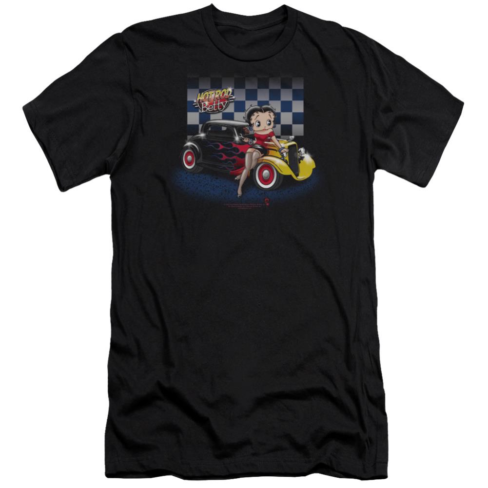 Betty Boop Hot Rod Boop Men's Ultra-Soft 30/1 Cotton Slim Short-Sleeve T-Shirt