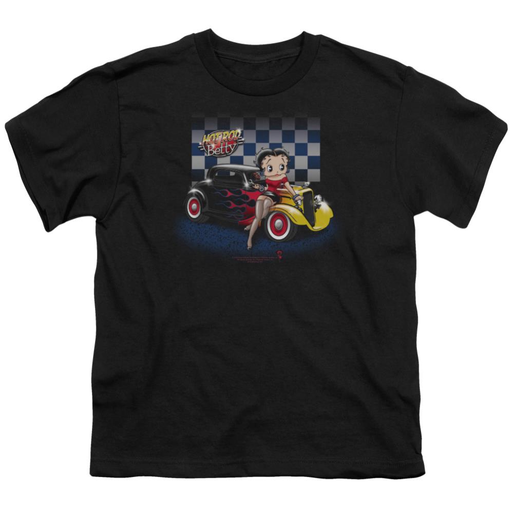 Betty Boop Hot Rod Boop Youth 18/1 100% Cotton Short-Sleeve T-Shirt