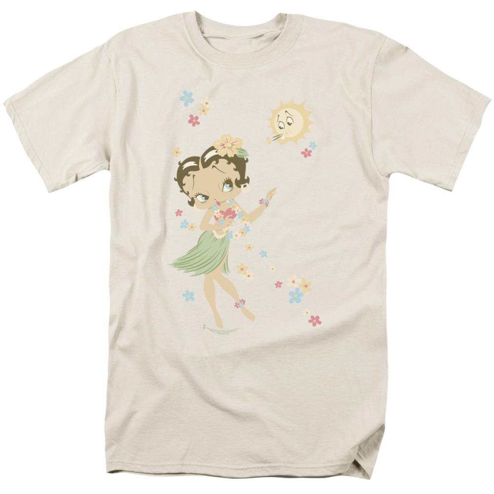 Betty Boop Hula Flowers Men's 18/1 Cotton Short-Sleeve T-Shirt