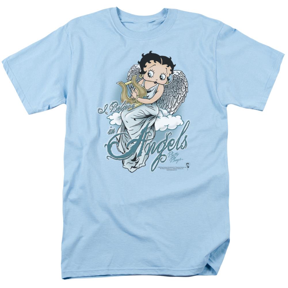 Betty Boop I Believe In Angels Men's 18/1 Cotton Short-Sleeve T-Shirt
