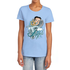 Betty Boop I Believe In Angels Women's 18/1 Cotton Short-Sleeve T-Shirt