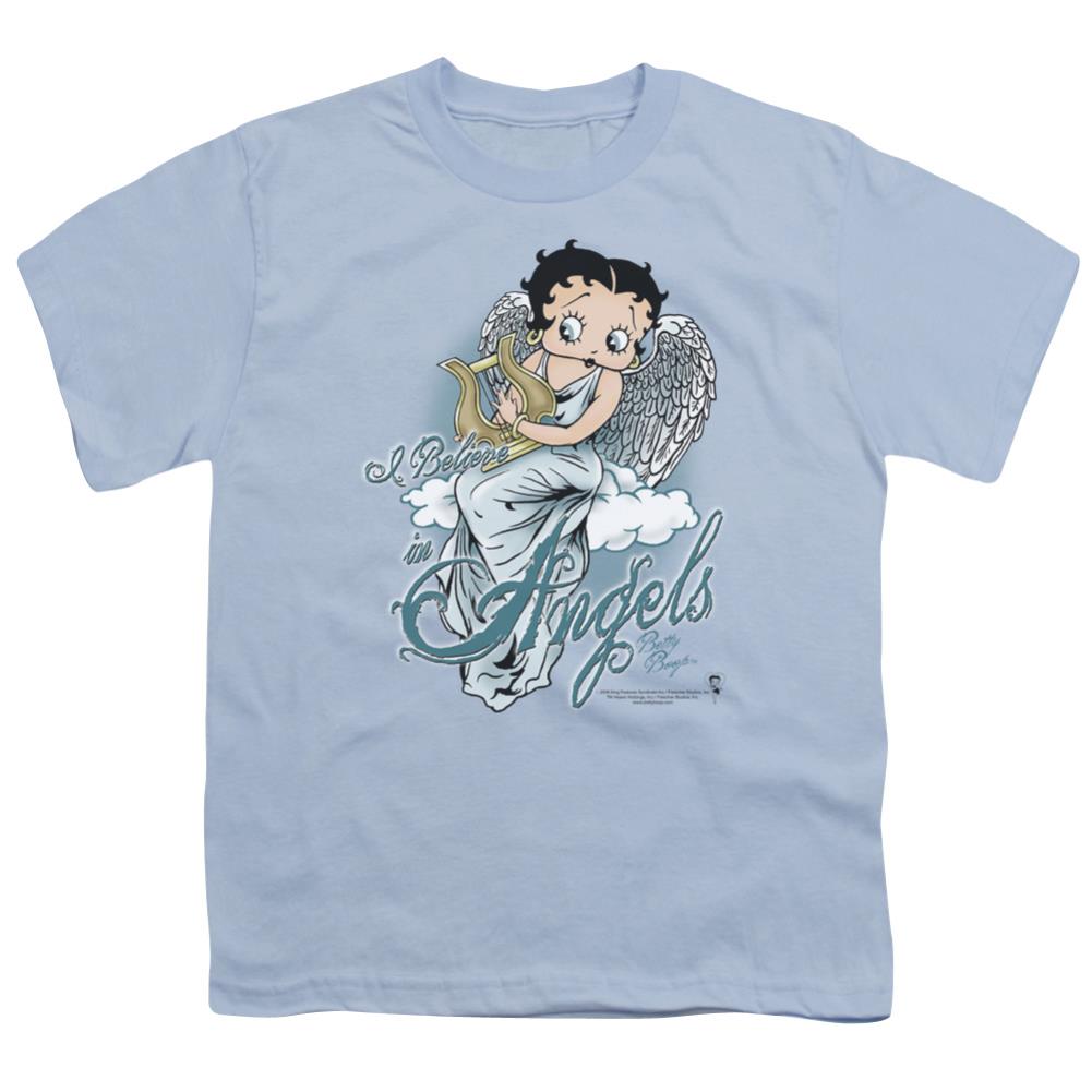 Betty Boop I Believe In Angels Youth 18/1 100% Cotton Short-Sleeve T-Shirt