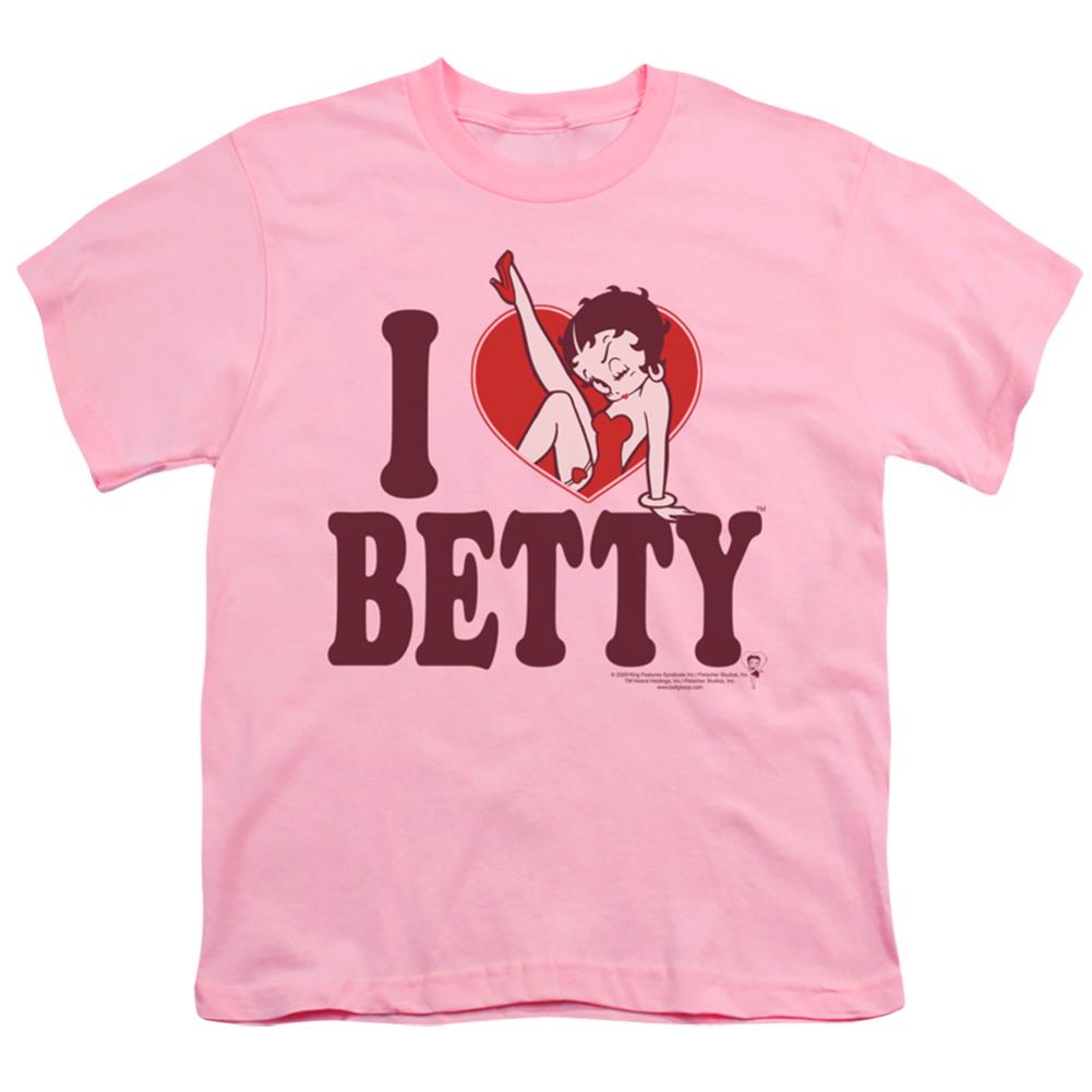 Betty Boop I Heart Betty Youth 18/1 100% Cotton Short-Sleeve T-Shirt