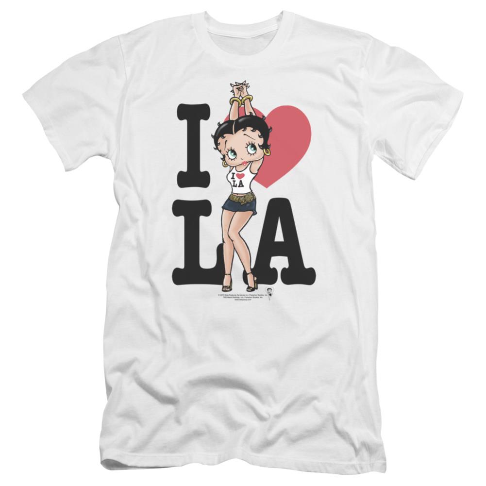 Betty Boop I Heart La Men's Ultra-Soft 30/1 Cotton Slim Short-Sleeve T-Shirt