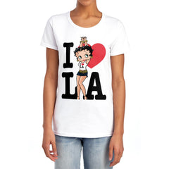 Betty Boop I Heart La Women's 18/1 Cotton Short-Sleeve T-Shirt