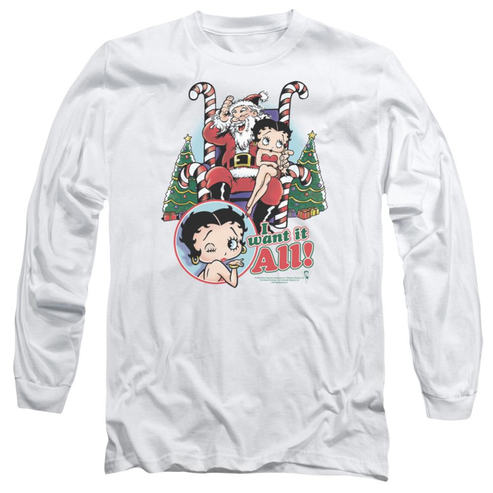 Betty Boop I Want It All Men's 18/1 Cotton Long-Sleeve T-Shirt