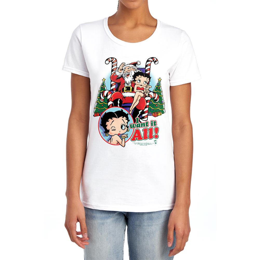 Betty Boop I Want It All Women's 18/1 Cotton Short-Sleeve T-Shirt
