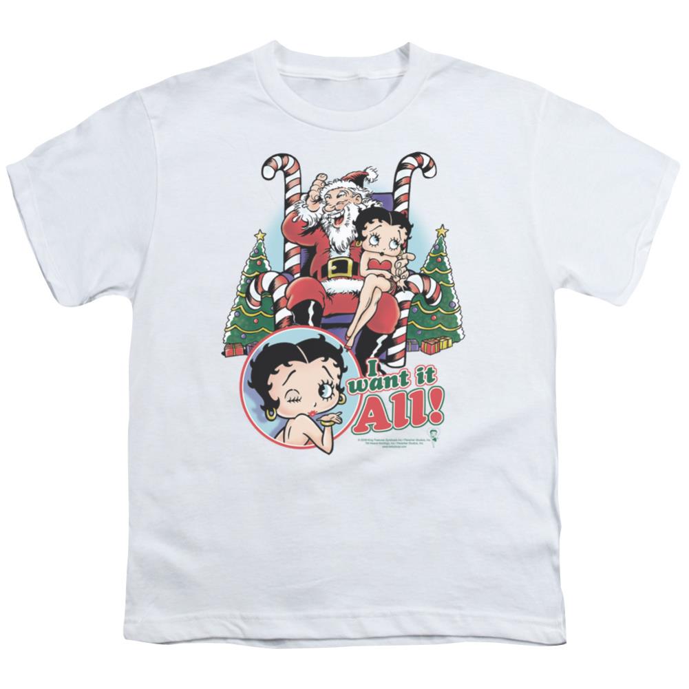 Betty Boop I Want It All Youth 18/1 100% Cotton Short-Sleeve T-Shirt