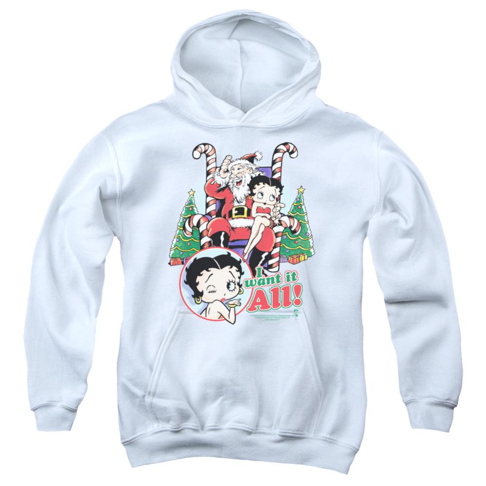 Betty Boop I Want It All Youth Cotton Poly Pull-Over Hoodie
