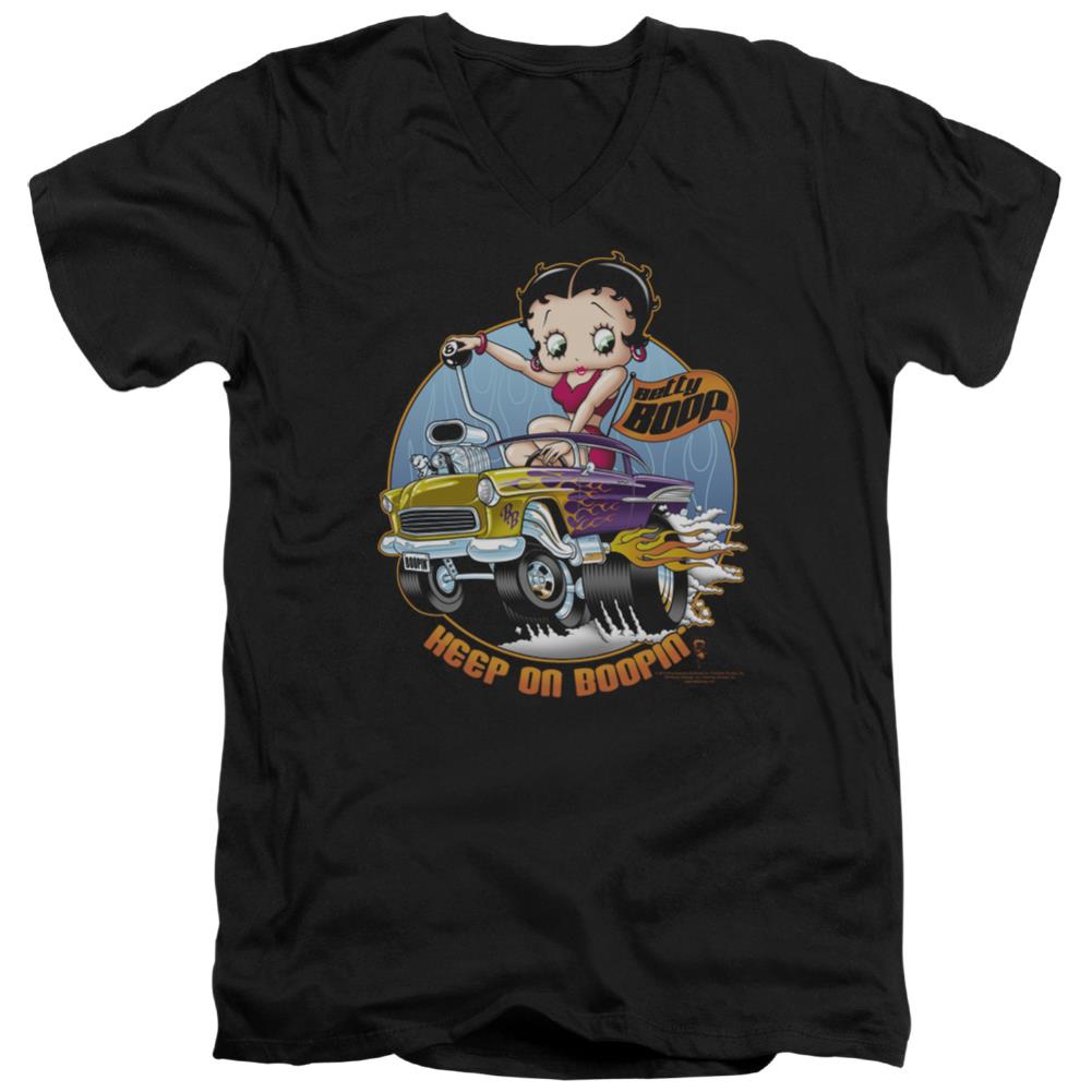 Betty Boop Keep On Boopin Men's 30/1 Cotton Slim V-Neck T-Shirt
