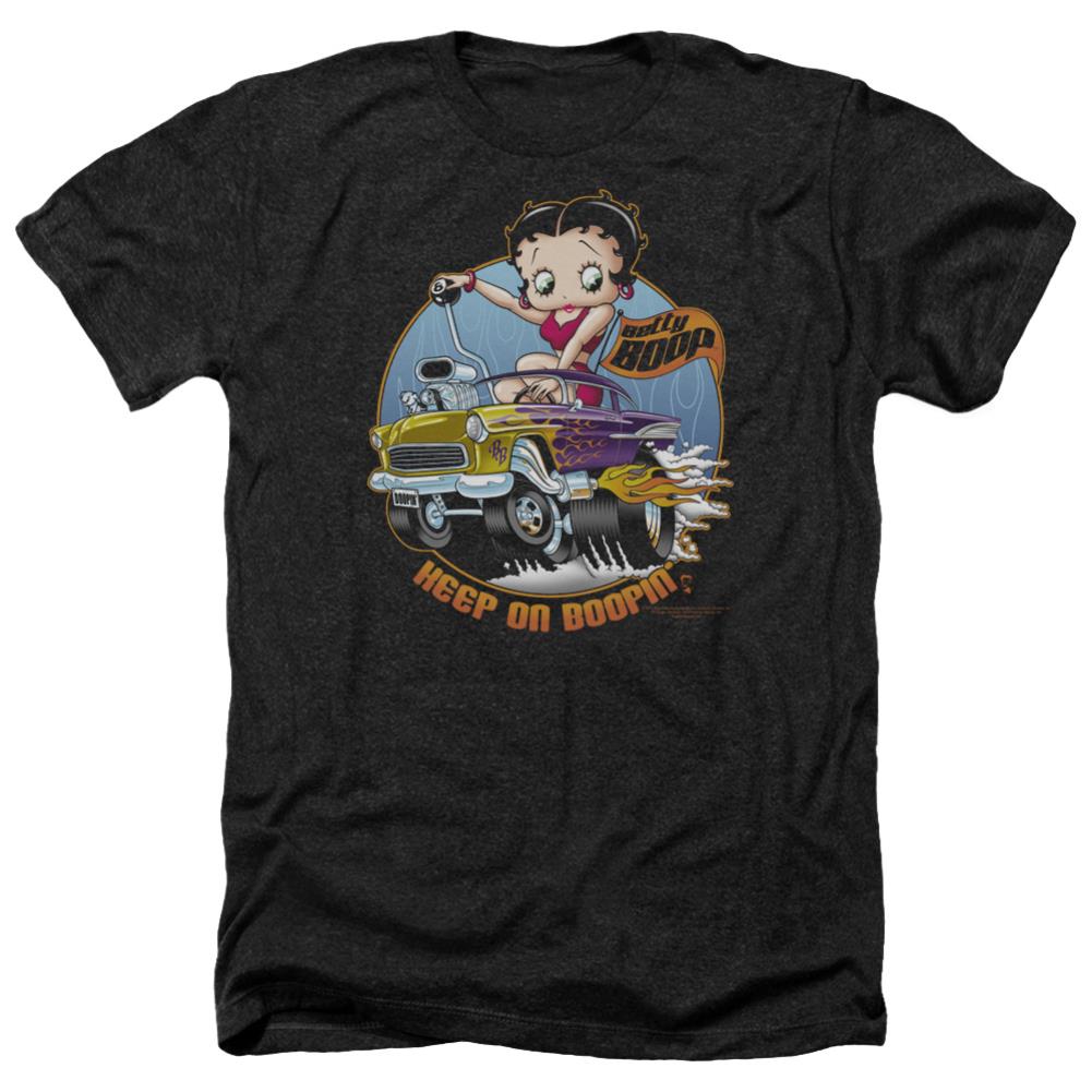 Betty Boop Keep On Boopin Men's 30/1 Heather 60 40 Poly Short-Sleeve T-Shirt