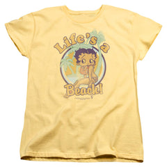 Betty Boop Lifes A Beach Women's 18/1 Cotton Short-Sleeve T-Shirt