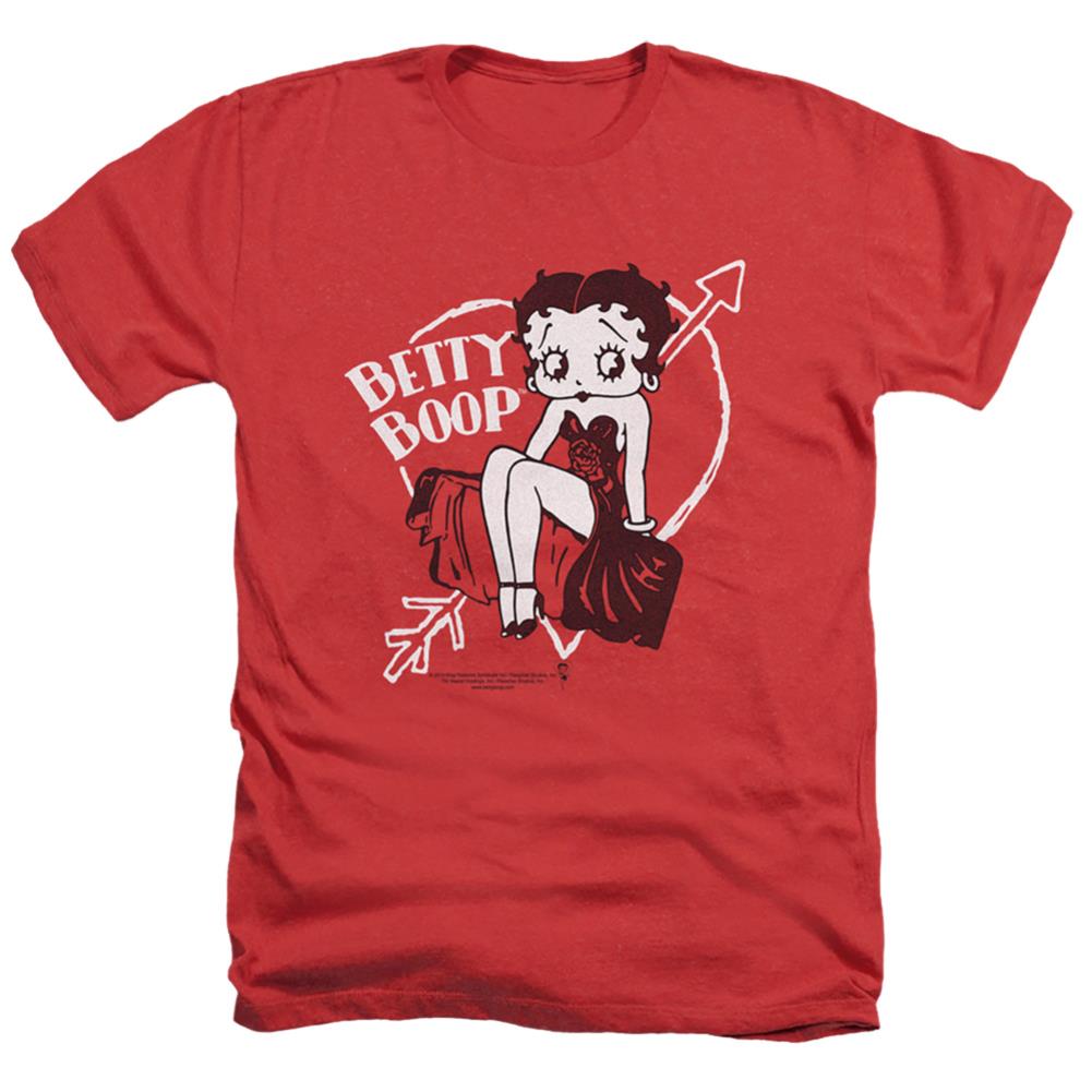 Betty Boop Lover Girl Men's 30/1 Heather 60 40 Poly Short-Sleeve T-Shirt