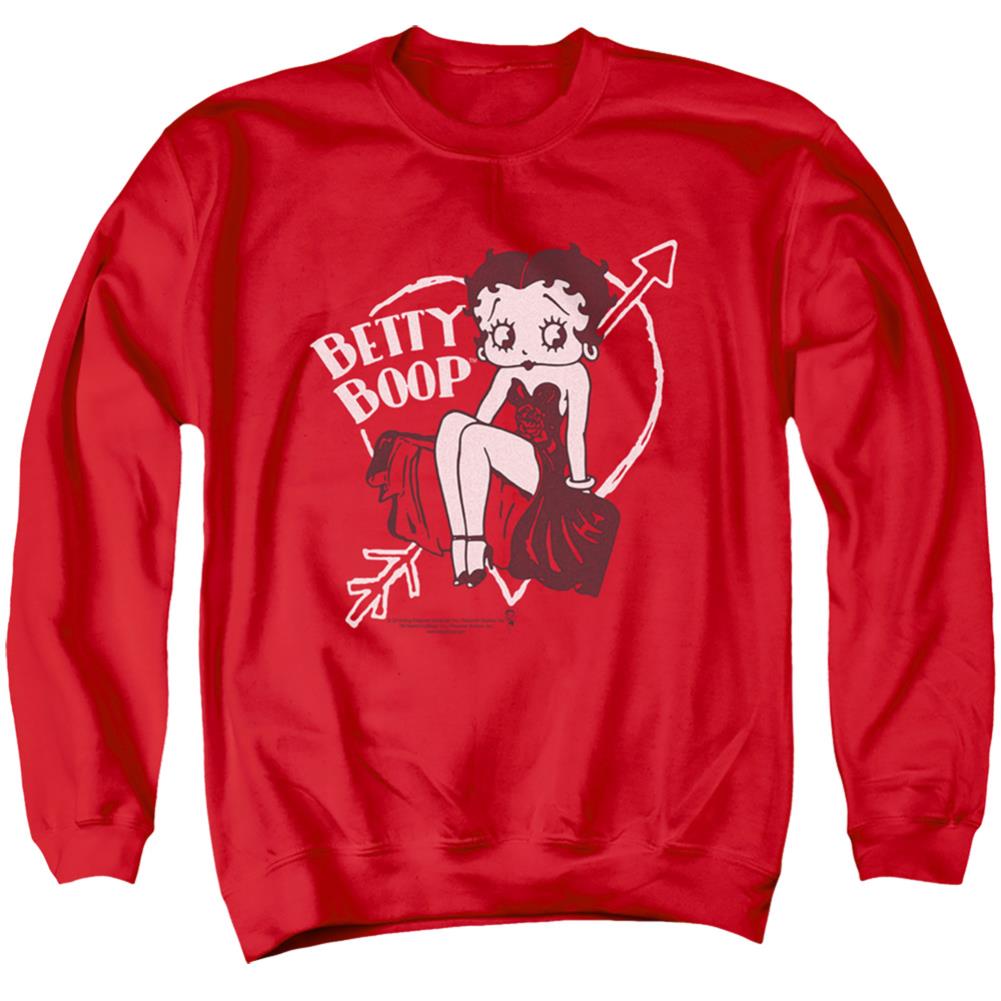 Betty Boop Lover Girl Men's Crewneck 50 50 Poly Long-Sleeve T-Shirt