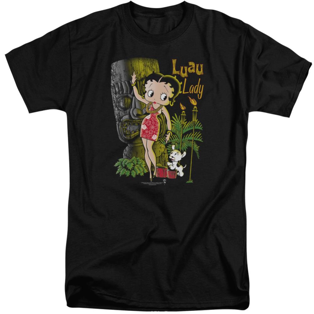 Betty Boop Luau Lady Men's 18/1 Tall Cotton Short-Sleeve T-Shirt