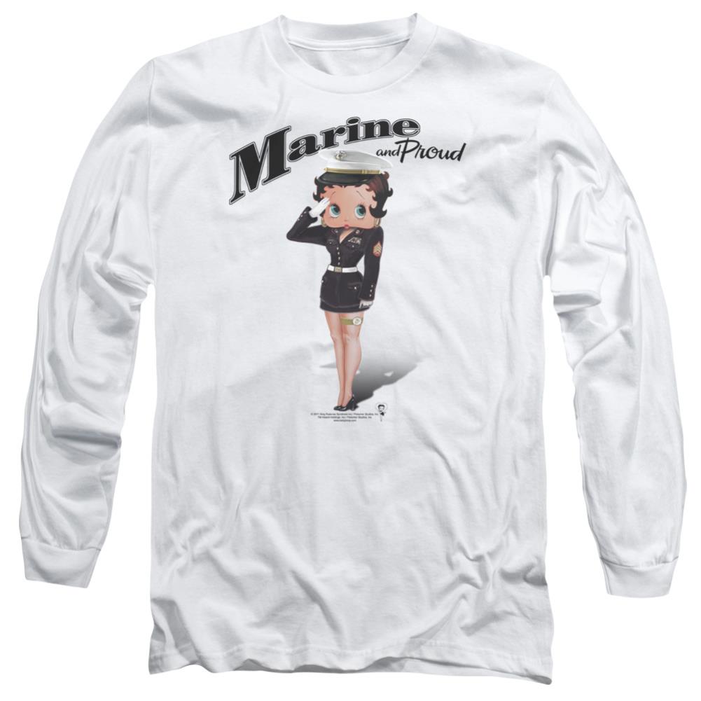 Betty Boop Marine Boop Men's 18/1 Cotton Long-Sleeve T-Shirt
