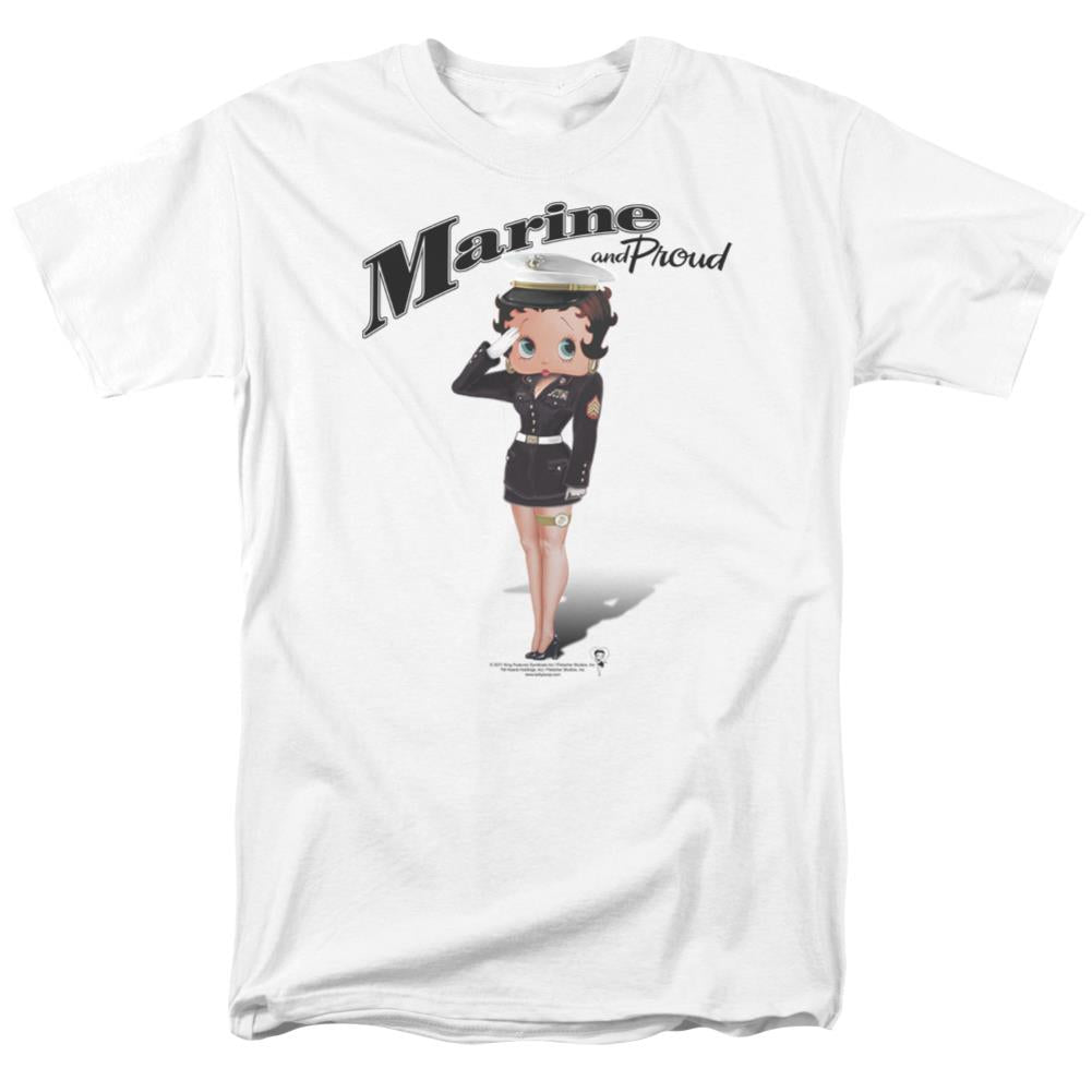 Betty Boop Marine Boop Men's 18/1 Cotton Short-Sleeve T-Shirt
