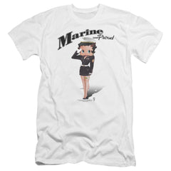 Betty Boop Marine Boop Men's Ultra-Soft 30/1 Cotton Slim Short-Sleeve T-Shirt