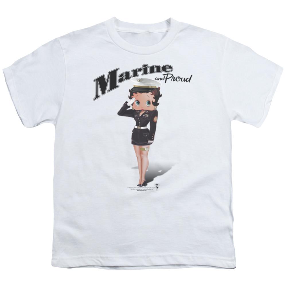 Betty Boop Marine Boop Youth 18/1 100% Cotton Short-Sleeve T-Shirt