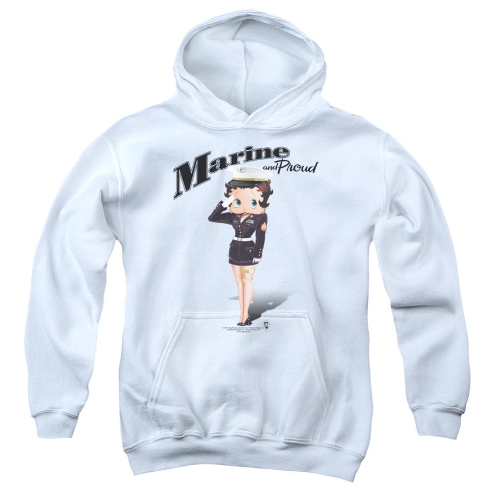 Betty Boop Marine Boop Youth Cotton Poly Pull-Over Hoodie