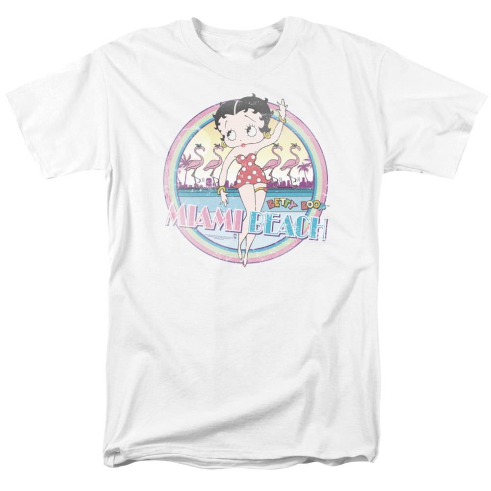 Betty Boop Miami Beach Men's 18/1 Cotton Short-Sleeve T-Shirt
