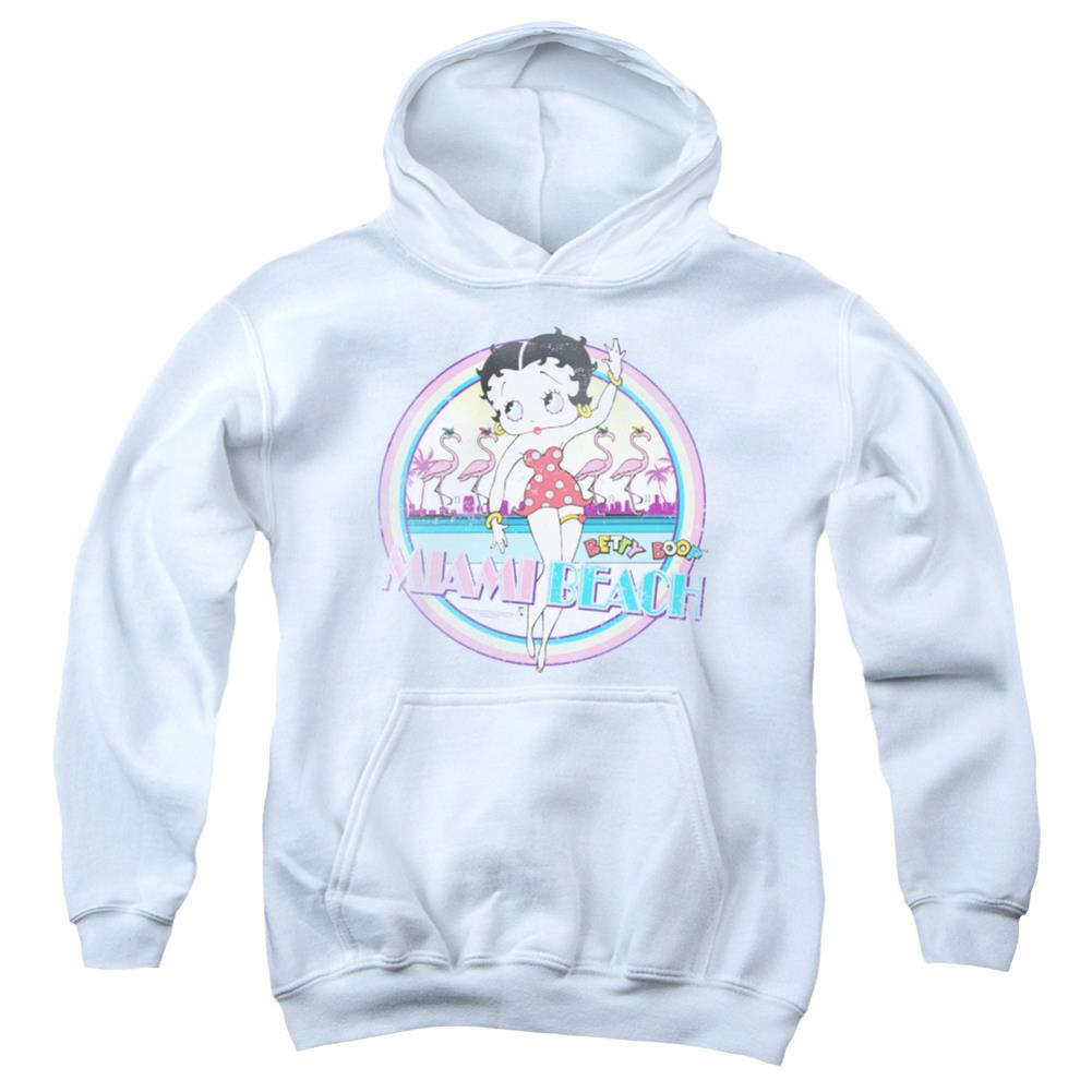 Betty Boop Miami Beach Youth Cotton Poly Pull-Over Hoodie
