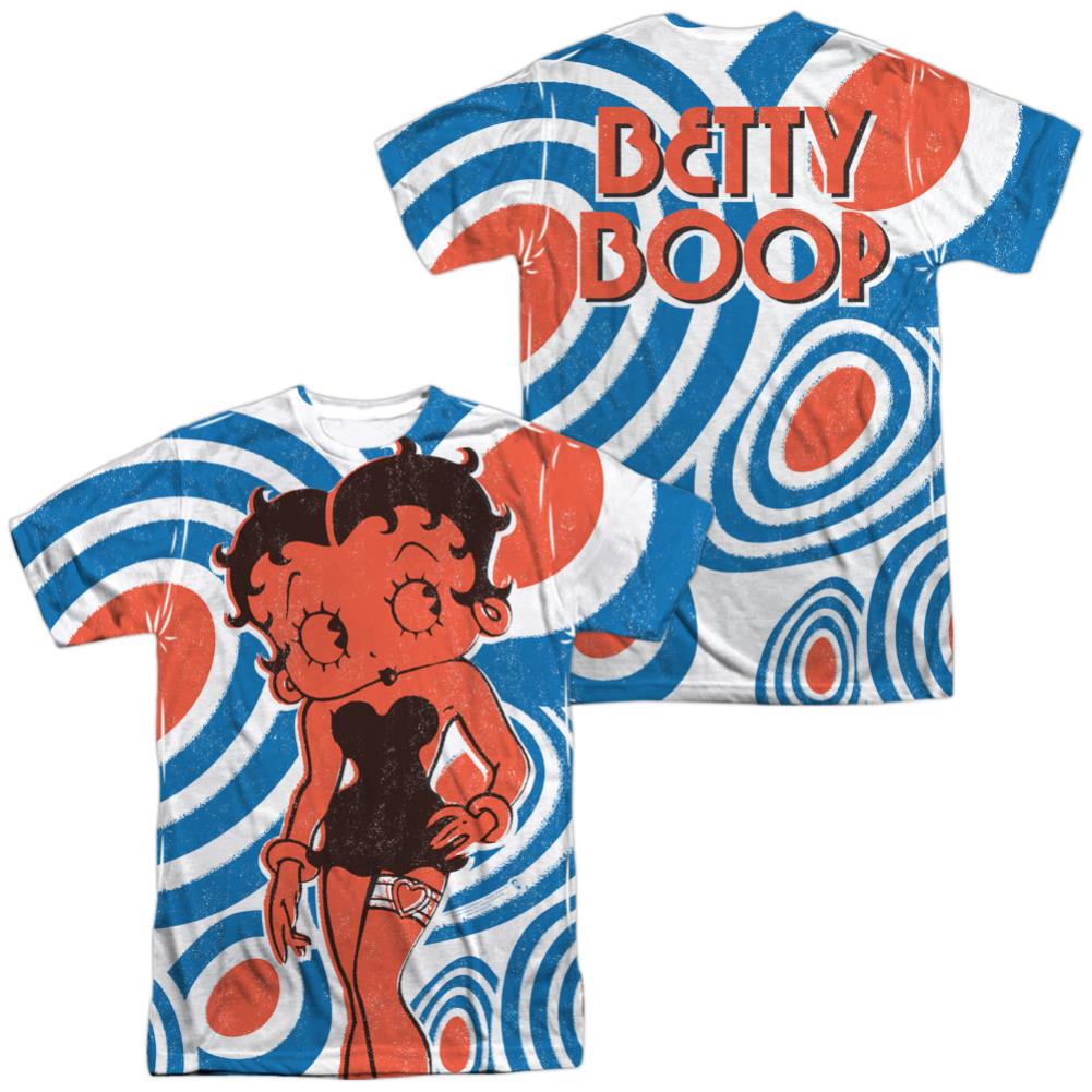 Betty Boop Mod Rings (Front/Back Print) Men's Regular Fit Polyester Short-Sleeve T-Shirt