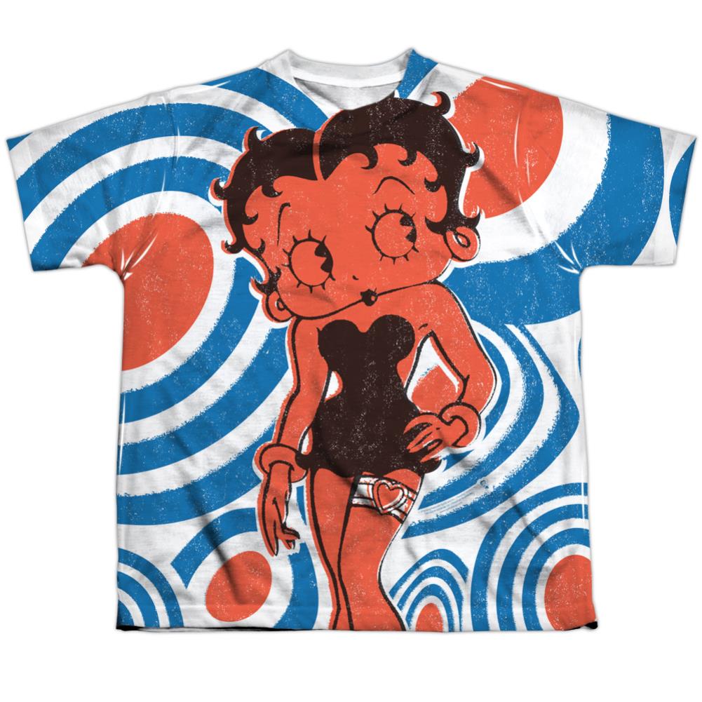 Betty Boop Mod Rings Youth Regular Fit Poly Short-Sleeve T-Shirt