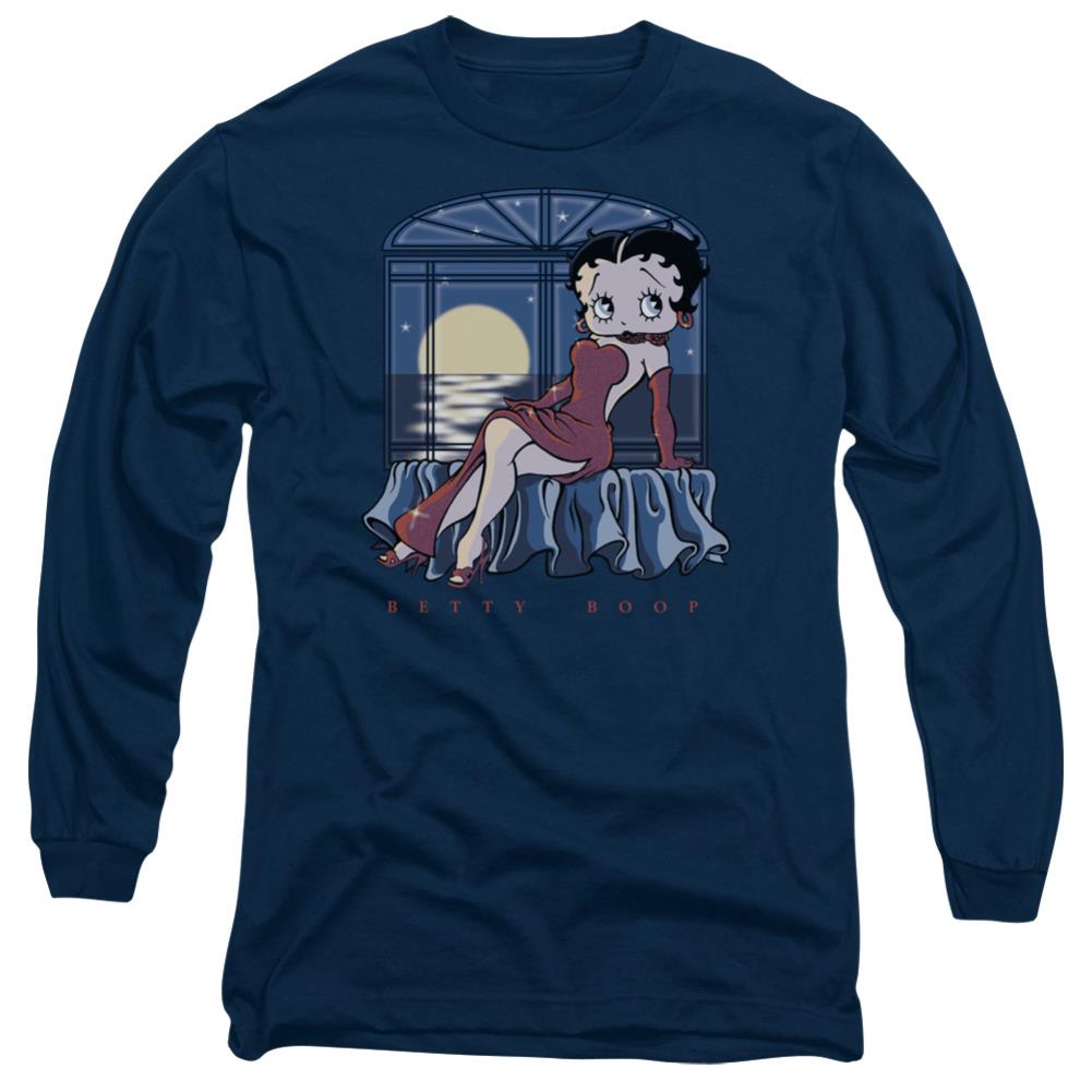 Betty Boop Moonlight Men's 18/1 Cotton Long-Sleeve T-Shirt