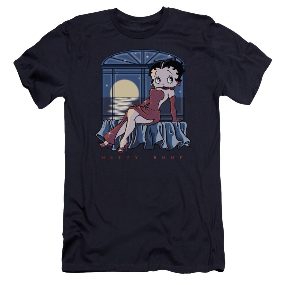 Betty Boop Moonlight Men's Ultra-Soft 30/1 Cotton Slim Short-Sleeve T-Shirt