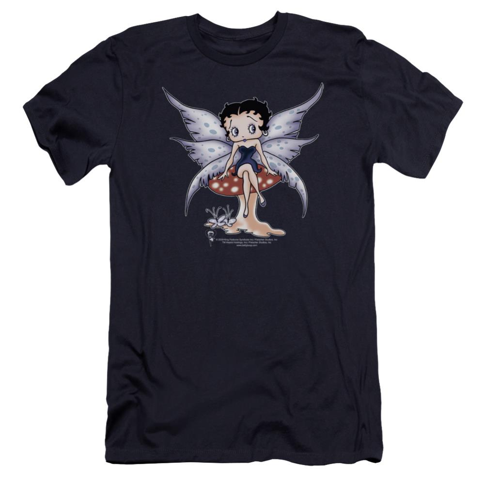 Betty Boop Mushroom Fairy Men's Ultra-Soft 30/1 Cotton Slim Short-Sleeve T-Shirt